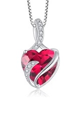  tiny silver heart infinity ruby birthstone baby necklace